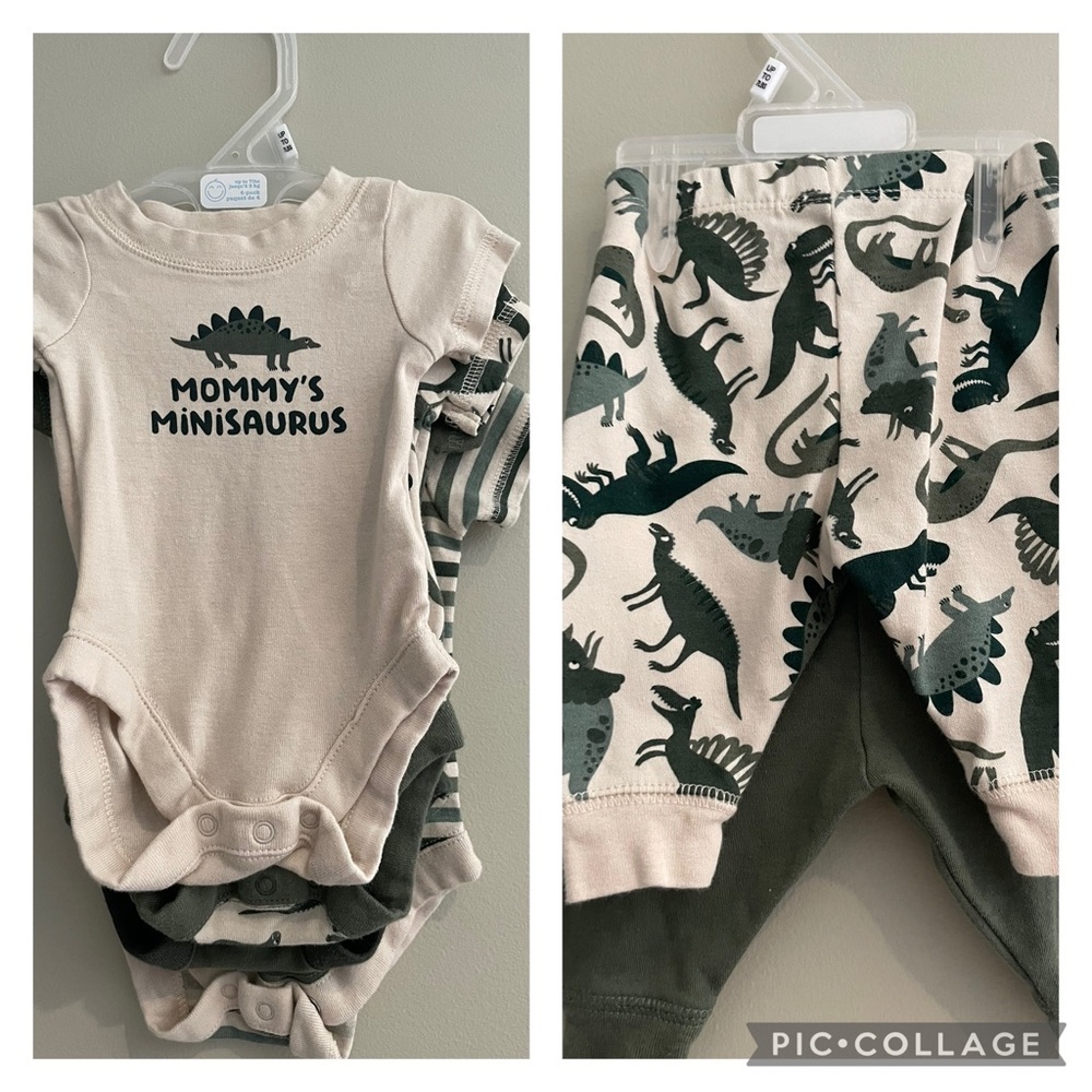 👶 NB BOGO Dinosaur Onesie 5 pack w/pants - NWOT